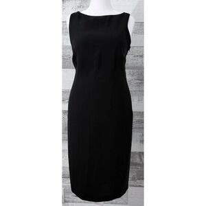 Evan Picone Dress Women's Black Midi Dress Size 8 Formal Gown Criss Cross Back
